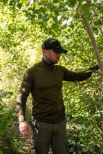 Bluza Korda Mock Neck Thermal Ls Shirt Dark Olive Marimea L - imagine 6