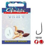 Carlige Legate Gamakatsu Booklet Maggots 1010b Nr.10 , Fir 014mm/60cm 10 Buc / Plic