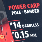 Carlige Legate Gamakatsu Power Carp Pole Banded Nr.12 , Fir 0,17mm/20cm 8 Buc / Plic - imagine 2