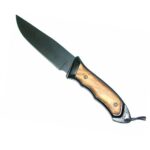 Cuțit Nieto Spania de Vânătoare: Maner din Lemn, Lamă Neagră - 12.5 cm