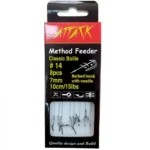 Carlige Legate Attack Method Feeder Rig Barbed Hook cu Spin Nr.10, 10cm, 20lbs, 8buc/ plic