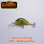 Vobler Diver Floating 4cm/3g Kenart : Culoare - Bullhead Fluo